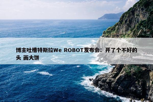 博主吐槽特斯拉We ROBOT发布会：开了个不好的头 画大饼