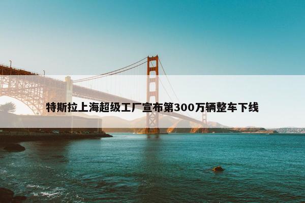 特斯拉上海超级工厂宣布第300万辆整车下线