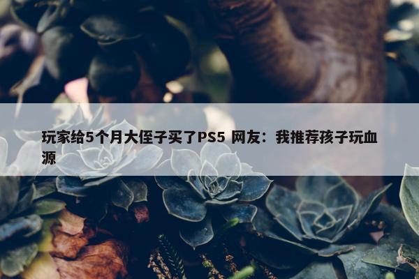 玩家给5个月大侄子买了PS5 网友：我推荐孩子玩血源