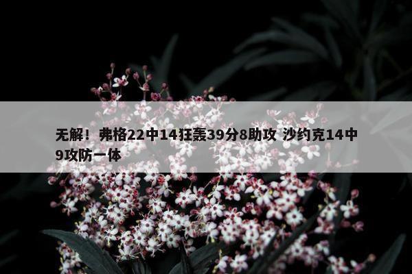 无解！弗格22中14狂轰39分8助攻 沙约克14中9攻防一体