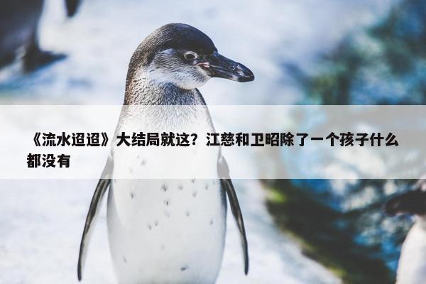 《流水迢迢》大结局就这？江慈和卫昭除了一个孩子什么都没有