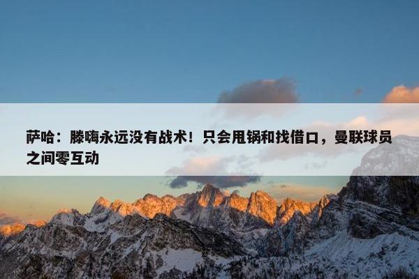 萨哈：滕嗨永远没有战术！只会甩锅和找借口，曼联球员之间零互动