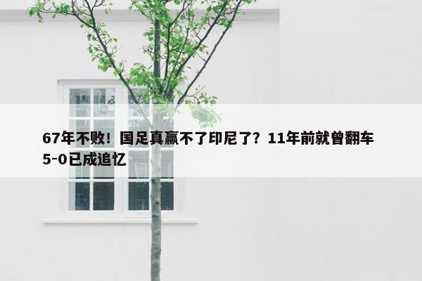 67年不败！国足真赢不了印尼了？11年前就曾翻车 5-0已成追忆