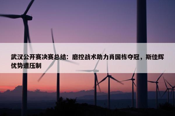 武汉公开赛决赛总结：磨控战术助力肖国栋夺冠，斯佳辉优势遭压制