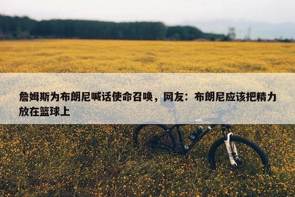 詹姆斯为布朗尼喊话使命召唤，网友：布朗尼应该把精力放在篮球上