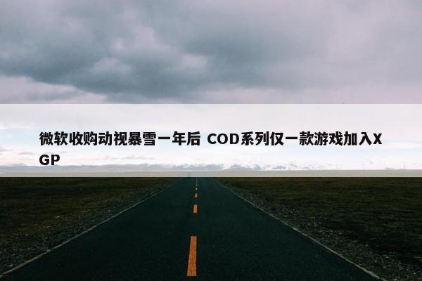 微软收购动视暴雪一年后 COD系列仅一款游戏加入XGP