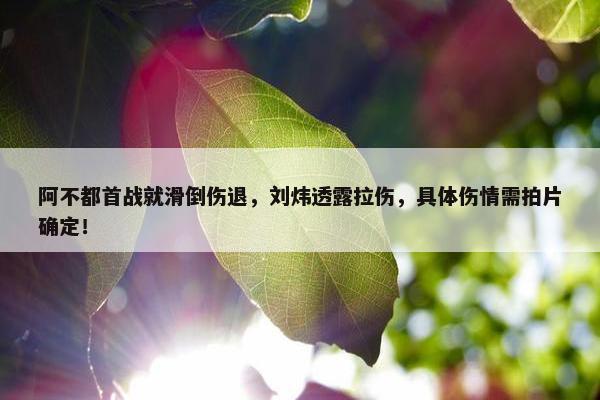 阿不都首战就滑倒伤退，刘炜透露拉伤，具体伤情需拍片确定！