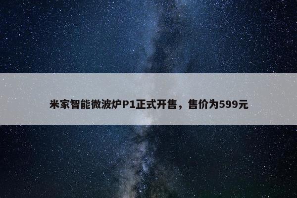 米家智能微波炉P1正式开售，售价为599元