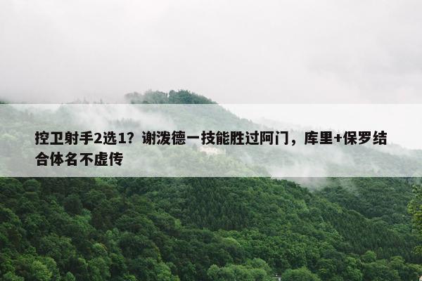 控卫射手2选1？谢泼德一技能胜过阿门，库里+保罗结合体名不虚传