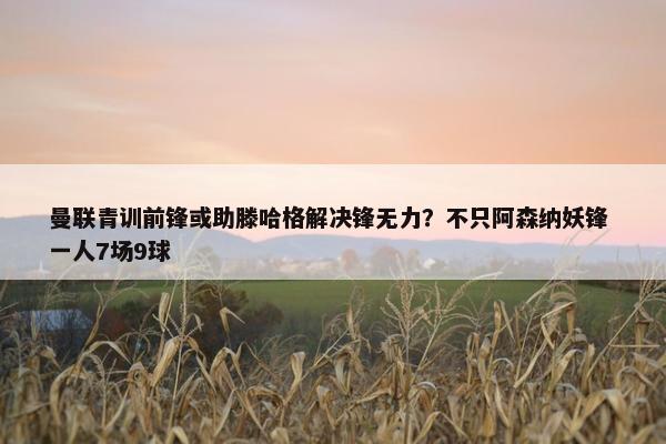 曼联青训前锋或助滕哈格解决锋无力？不只阿森纳妖锋 一人7场9球