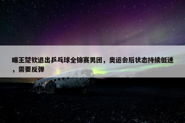 曝王楚钦退出乒乓球全锦赛男团，奥运会后状态持续低迷，需要反弹