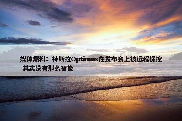 媒体爆料：特斯拉Optimus在发布会上被远程操控 其实没有那么智能