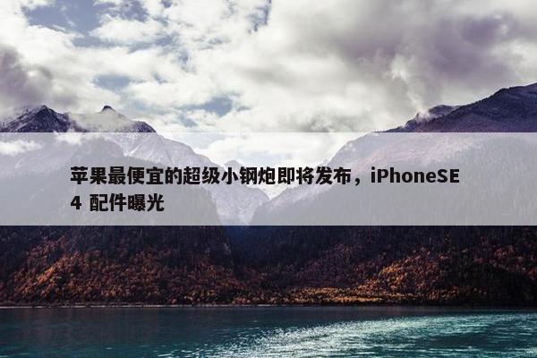 苹果最便宜的超级小钢炮即将发布，iPhoneSE 4 配件曝光