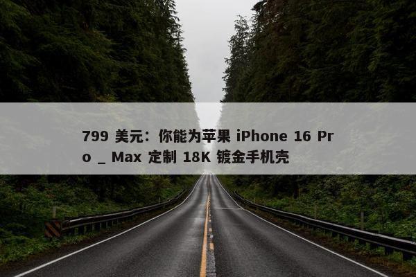 799 美元：你能为苹果 iPhone 16 Pro _ Max 定制 18K 镀金手机壳