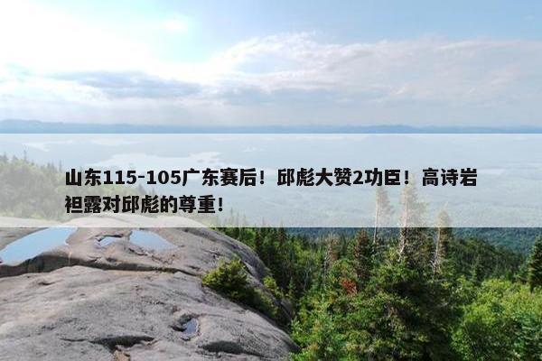 山东115-105广东赛后！邱彪大赞2功臣！高诗岩袒露对邱彪的尊重！