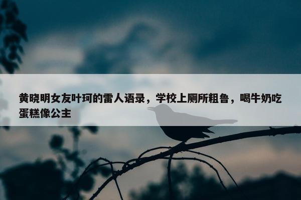 黄晓明女友叶珂的雷人语录，学校上厕所粗鲁，喝牛奶吃蛋糕像公主