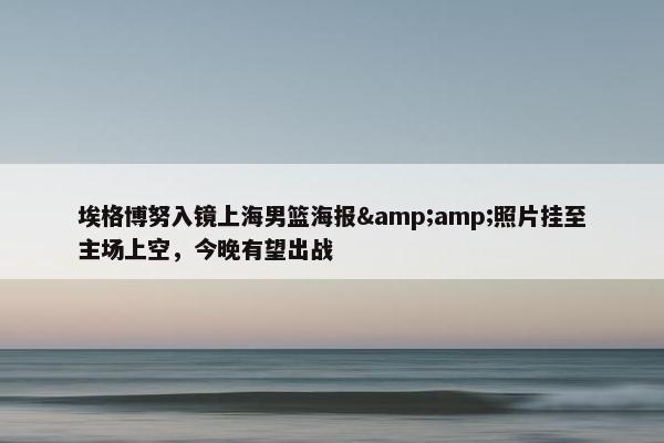 埃格博努入镜上海男篮海报&照片挂至主场上空，今晚有望出战