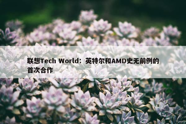 联想Tech World：英特尔和AMD史无前例的首次合作