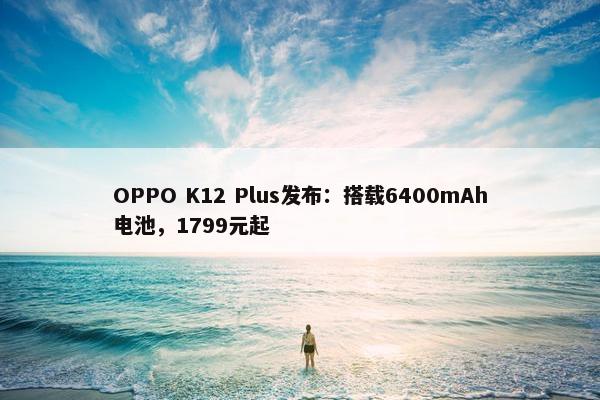 OPPO K12 Plus发布：搭载6400mAh电池，1799元起