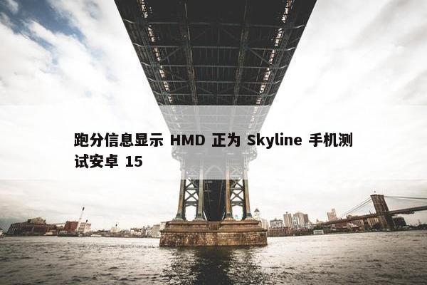 跑分信息显示 HMD 正为 Skyline 手机测试安卓 15