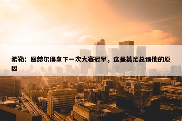 希勒：图赫尔得拿下一次大赛冠军，这是英足总请他的原因