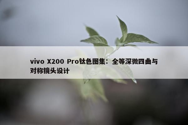 vivo X200 Pro钛色图集：全等深微四曲与对称镜头设计