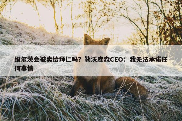 维尔茨会被卖给拜仁吗？勒沃库森CEO：我无法承诺任何事情