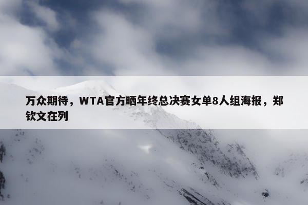 万众期待，WTA官方晒年终总决赛女单8人组海报，郑钦文在列