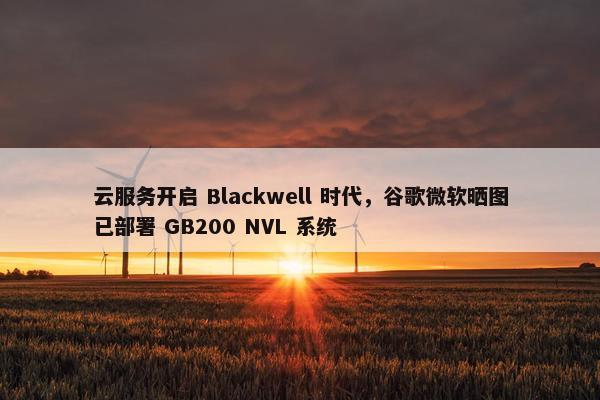 云服务开启 Blackwell 时代，谷歌微软晒图已部署 GB200 NVL 系统