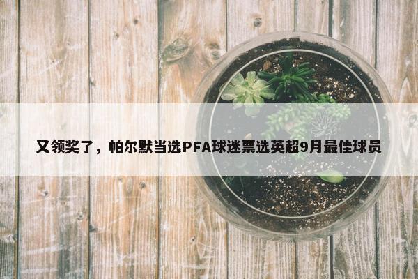 又领奖了，帕尔默当选PFA球迷票选英超9月最佳球员