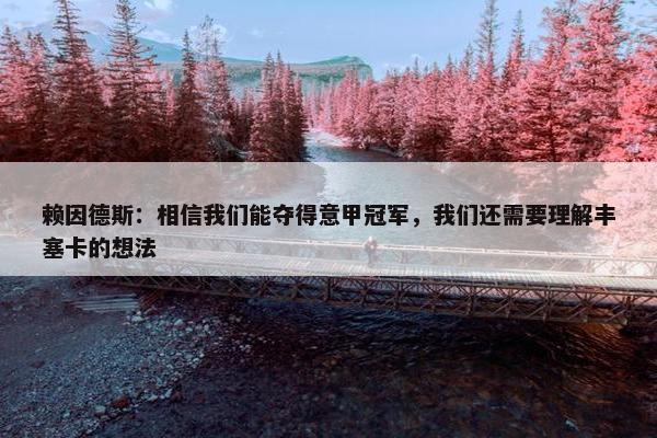 赖因德斯：相信我们能夺得意甲冠军，我们还需要理解丰塞卡的想法