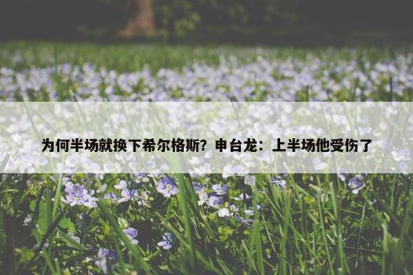 为何半场就换下希尔格斯？申台龙：上半场他受伤了