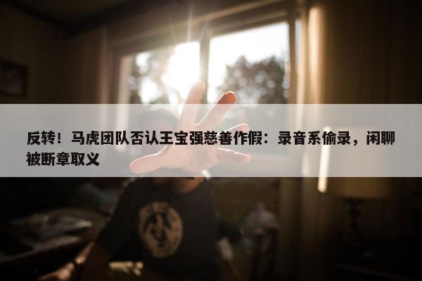 反转！马虎团队否认王宝强慈善作假：录音系偷录，闲聊被断章取义