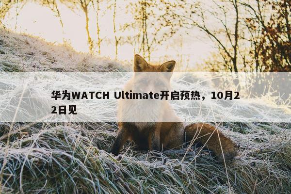 华为WATCH Ultimate开启预热，10月22日见