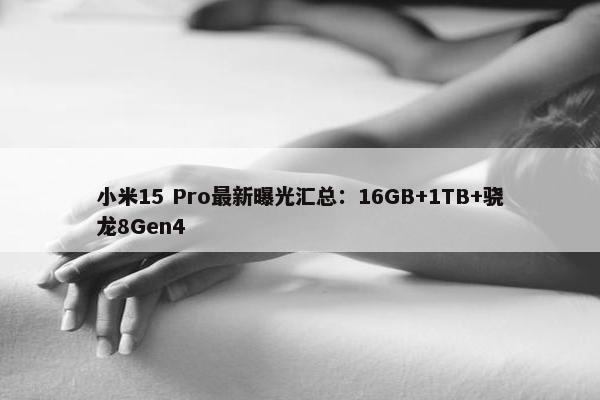 小米15 Pro最新曝光汇总：16GB+1TB+骁龙8Gen4