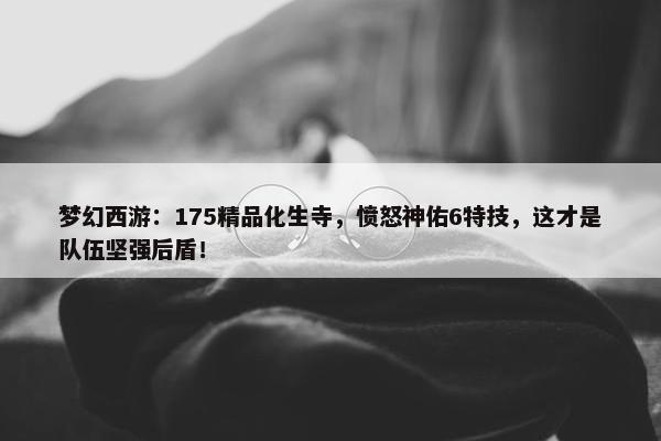 梦幻西游：175精品化生寺，愤怒神佑6特技，这才是队伍坚强后盾！