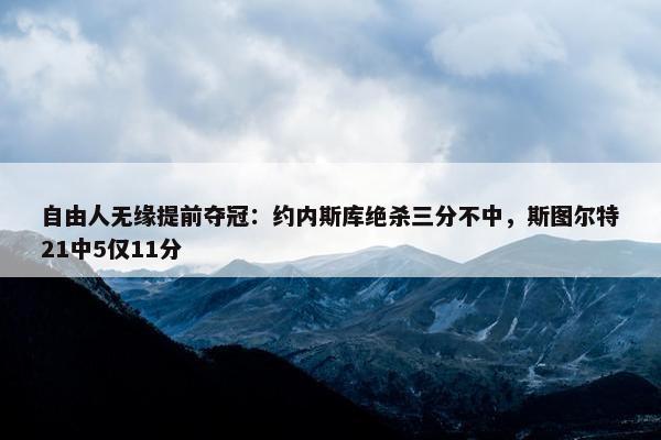 自由人无缘提前夺冠：约内斯库绝杀三分不中，斯图尔特21中5仅11分