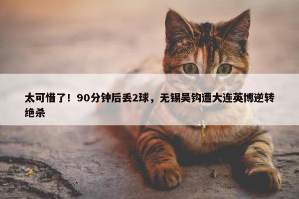 太可惜了！90分钟后丢2球，无锡吴钩遭大连英博逆转绝杀