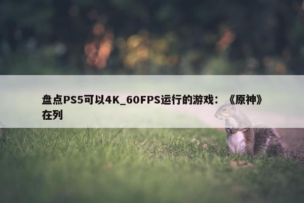 盘点PS5可以4K_60FPS运行的游戏：《原神》在列