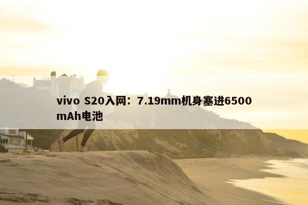 vivo S20入网：7.19mm机身塞进6500mAh电池