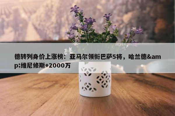 德转列身价上涨榜：亚马尔领衔巴萨5将，哈兰德&维尼修斯+2000万