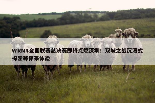 WRN4全国联赛总决赛即将点燃深圳！双城之战沉浸式探索等你来体验