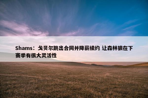 Shams：戈贝尔跳出合同并降薪续约 让森林狼在下赛季有很大灵活性