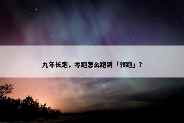 九年长跑，零跑怎么跑到「领跑」？