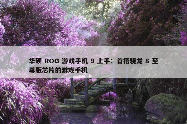 华硕 ROG 游戏手机 9 上手：首搭骁龙 8 至尊版芯片的游戏手机