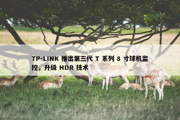 TP-LINK 推出第三代 T 系列 8 寸球机监控，升级 HDR 技术