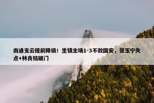 南通支云提前降级！坐镇主场1-3不敌国安，张玉宁失点+林良铭破门