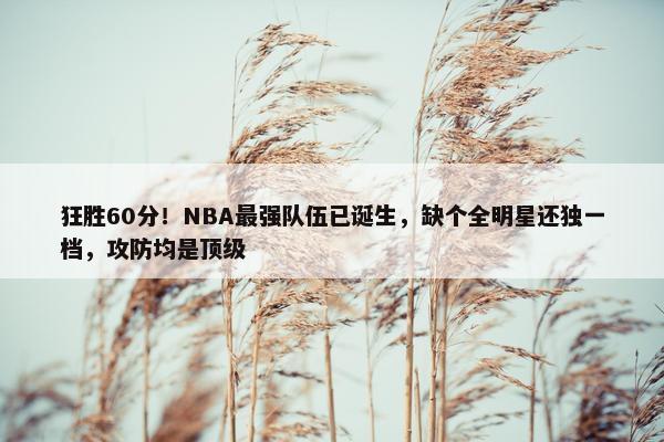 狂胜60分！NBA最强队伍已诞生，缺个全明星还独一档，攻防均是顶级