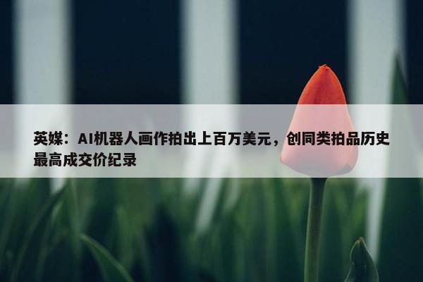 英媒：AI机器人画作拍出上百万美元，创同类拍品历史最高成交价纪录