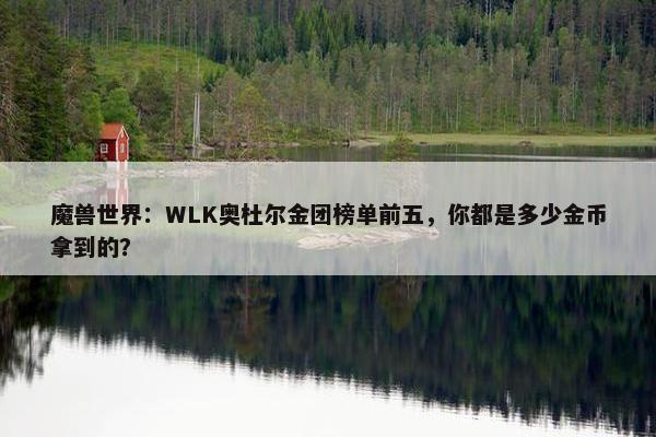 魔兽世界：WLK奥杜尔金团榜单前五，你都是多少金币拿到的？